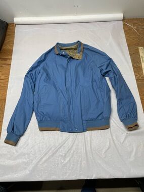Trader Bay Blue Bomber Jacket with Tan Accents